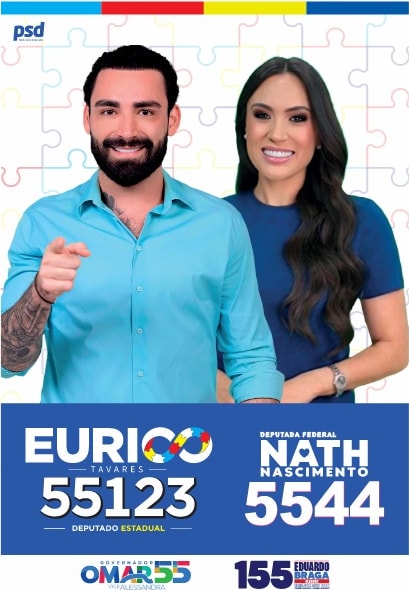 Eurico Tavares 55123, Deputado Estadual, ao lado de Nath Nascimento, Deputada Federal